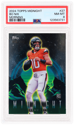 2024 Topps Midnight Morning Bo Nix #27 PSA 8