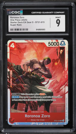 2025 One Piece Starter Deck EX Gear 5 SR Roronoa Zoro #ST21-015 CGC 9 MINT