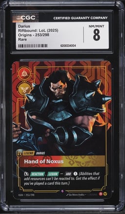 2025 Riftbound League Of Legends LoL Origins Darius #253 CGC 8 NM-MT