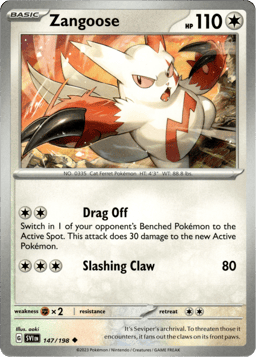 2023 Zangoose #147 Scarlet & Violet