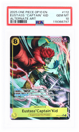 2025 One Piece Royal Blood Alternate Art Eustass Captain Kid #OP10112 PSA 10