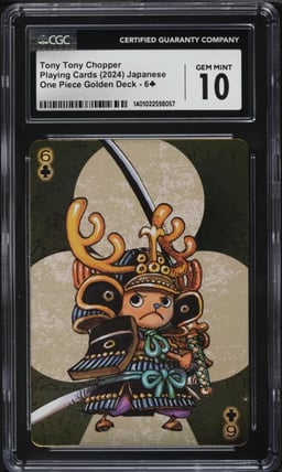 2024 One Piece Japanese Golden Deck Playing Cards Tony Tony Chopper CGC 10 GEM