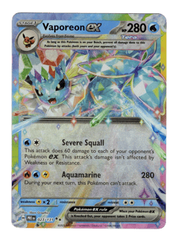 2025 Vaporeon ex #23 Prismatic Evolutions