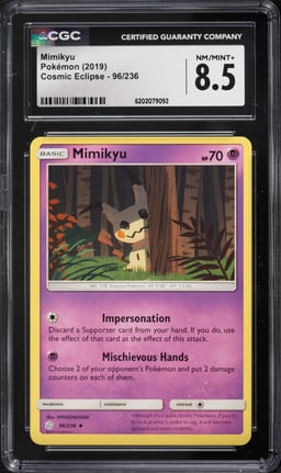 2019 Pokemon Cosmic Eclipse Mimikyu #96 CGC 8.5 NM-MT+