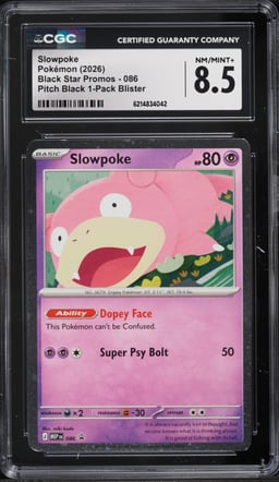 2026 Pokemon Mega Evolution Promo Pitch Black Slowpoke #86 CGC 8.5 NM-MT+