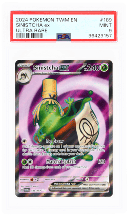 2024 Pokemon Scarlet and Violet Twilight Masquerade Ultra Rare Sinistcha Ex #189 PSA 9