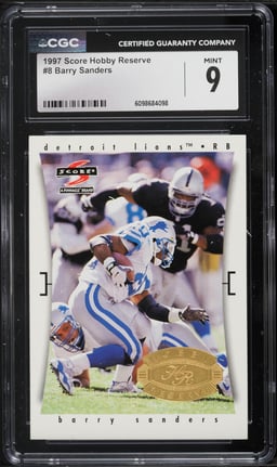 1997 Score Hobby Reserve Barry Sanders #8 CGC 9 MINT