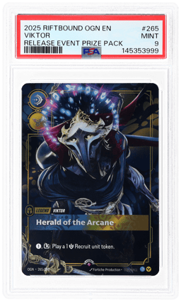 2025 Riftbound: League of Legends Origins Release Event Prize Pack Viktor #265 PSA 9
