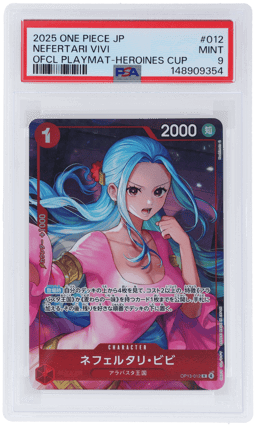 2025 One Piece Promo Japanese Official Playmat Heroines Cup Nefeltari Vivi #OP13012 PSA 9