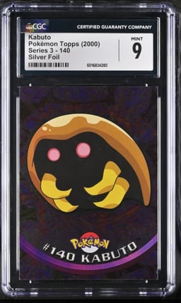 CGC 9 Kabuto 140 Silver Foil Topps Series 3 2000 Pokemon Card