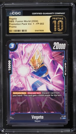 2024 Dragon Ball Super Fusion World Promotion Pack Vol. 1 Vegeta #FP-002 CGC 10 PRISTINE