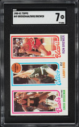 1980 Topps Basketball Junior Bridgeman Ron Brewer Larry Bird ROOKIE #49 SGC 7
