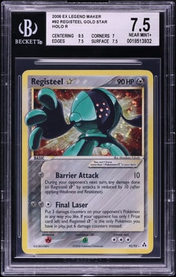2006 Pokemon EX Legend Maker Holo Registeel Gold Star #92 BGS 7.5 NRMT+