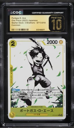 2023 One Piece Japanese Starter Deck 3 Brothers Portgas D. Ace #ST13-010 CGC 10 PRISTINE