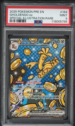 2025 Pokemon SV Prismatic Evolutions SIR Gholdengo Ex #164 PSA 9 MINT