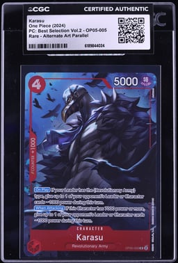 2024 One Piece Japanese Premium Best Selection Vol. 2 Alt Art Karasu #OP05-005 CGC AUTH