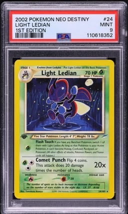 2002 Pokemon Neo Destiny 1st Edition Light Ledian #24 PSA 9 MINT