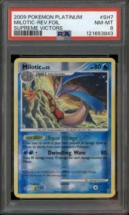 2009 Pokemon Platinum Supreme Victors #SH7 Milotic Reverse Foil PSA 8