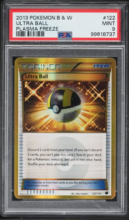 2013 Pokemon Black & White Plasma Freeze Ultra Ball #122 PSA 9 MINT