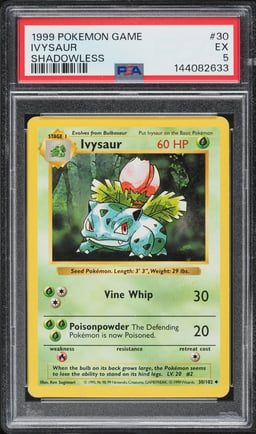1999 Pokemon Base Set Shadowless Ivysaur #30 PSA 5 EX