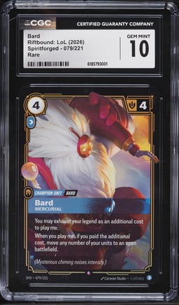 2026 Riftbound League Of Legends LoL Spiritforged Bard #79 CGC 10 GEM MINT