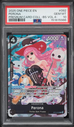 2025 One Piece Premium Best Selection Vol 4 Alt Art Perona #OP10-092 PSA 10 GEM MINT