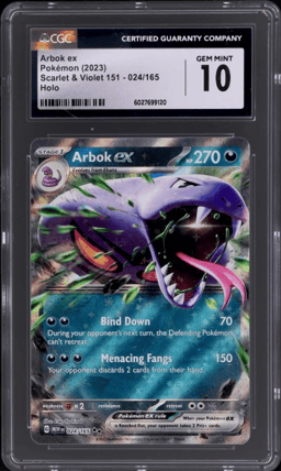 2023 Pokemon Scarlet and Violet 151 Arbok Ex #24 CGC 10