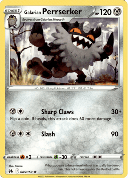 2023 Galarian Perrserker #85 Crown Zenith