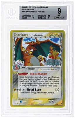 2006 Pokemon Ex Crystal Guardians Reverse Holo Charizard #4 BGS 9