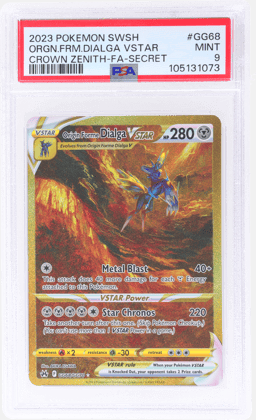 2023 Pokemon Sword and Shield Crown Zenith Secret Rare Origin Forme Dialga Vstar #GG68 PSA 9