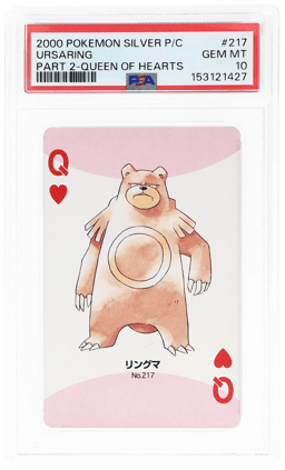 2000 Pokemon Silver Version Part 2 Playing Cards Queen of Hearts Ursaring #217 PSA 10