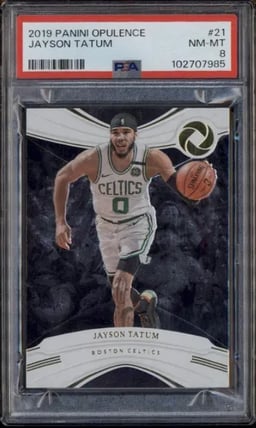 2019-20 Panini Opulence #21 Jayson Tatum /39 PSA 8