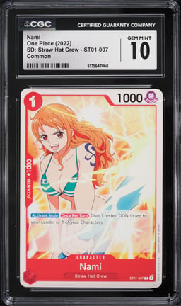2022 One Piece SD: Straw Hat Crew Nami #ST01-007 CGC 10 GEM MINT