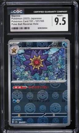 2023 Pokemon Japanese Scarlet & Violet 151 Poke Ball Reverse Holo Starmie #121 CGC 9.5 MINT+