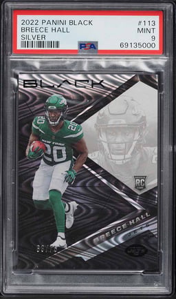2022 Panini Black Silver Breece Hall ROOKIE /75 #113 PSA 9 MINT