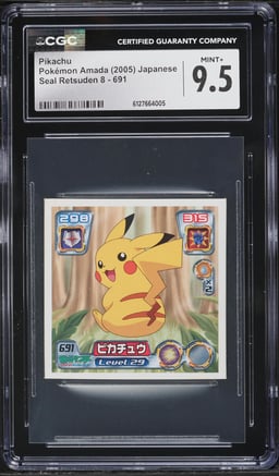 2005 Pokemon Japanese Amada Seal Retsuden 8 Pikachu #691 CGC 9.5 MINT+
