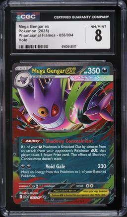 2025 Pokemon Mega Evolution Phantasmal Flames Holo Mega Gengar EX #56 CGC 8 NM-MT