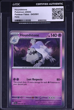 2024 Pokemon Scarlet & Violet Paldean Fates Holo Houndstone #43 CGC AUTH