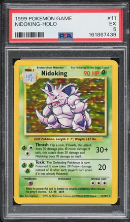 1999 Pokemon Base Set Holo Nidoking #11 PSA 5 EX