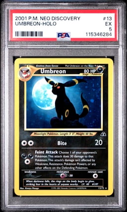 2001 POKEMON NEO DISCOVERY #13 UMBREON-HOLO PSA 5