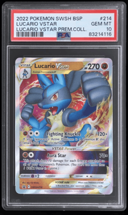 2022 Pokemon Sword and Shield Black Star Promos Premium Collection Lucario Vstar #SWSH214 PSA 10