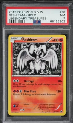 2013 Pokemon Black & White Legendary Treasures Holo Reshiram #28 PSA 7 NRMT