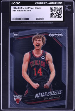 2024 Panini Prizm Black Matas Buzelis ROOKIE #41 CGC AUTH