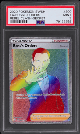 2020 Pokemon Sword and Shield Rebel Clash Boss's Orders #200 PSA 9