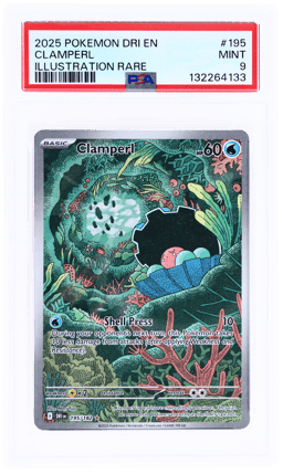 2025 Pokemon Scarlet and Violet Destined Rivals Illustration Rare Clamperl #195 PSA 9