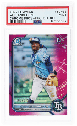 2022 Bowman Chrome Prospect Fuchsia Refractor Alejandro Pie #BCP99 106/199 PSA 9