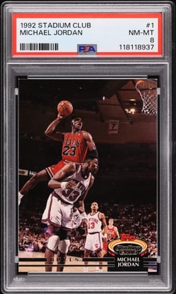 1992 Stadium Club Basketball Michael Jordan #1 PSA 8 NM-MT