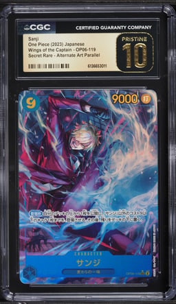 2023 One Piece Japanese Wings Of The Captain SEC Alt Art Sanji #OP06-119 CGC 10 PRISTINE