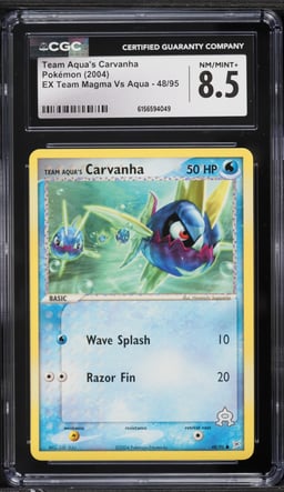 2004 Pokemon EX Team Magma VS Aqua Team Aqua's Carvanha #48 CGC 8.5 NM-MT+