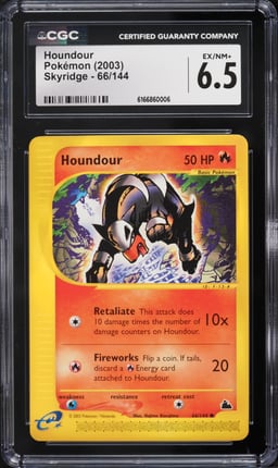 2003 Pokemon Skyridge Houndour #66 CGC 6.5 EXMT+